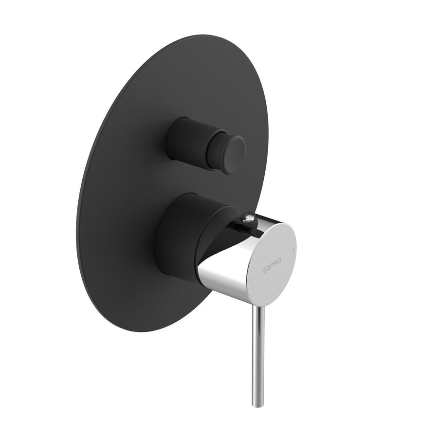 Sapho ULTRAMIX podomítková sprchová baterie, 2 výstupy, černá mat/chrom