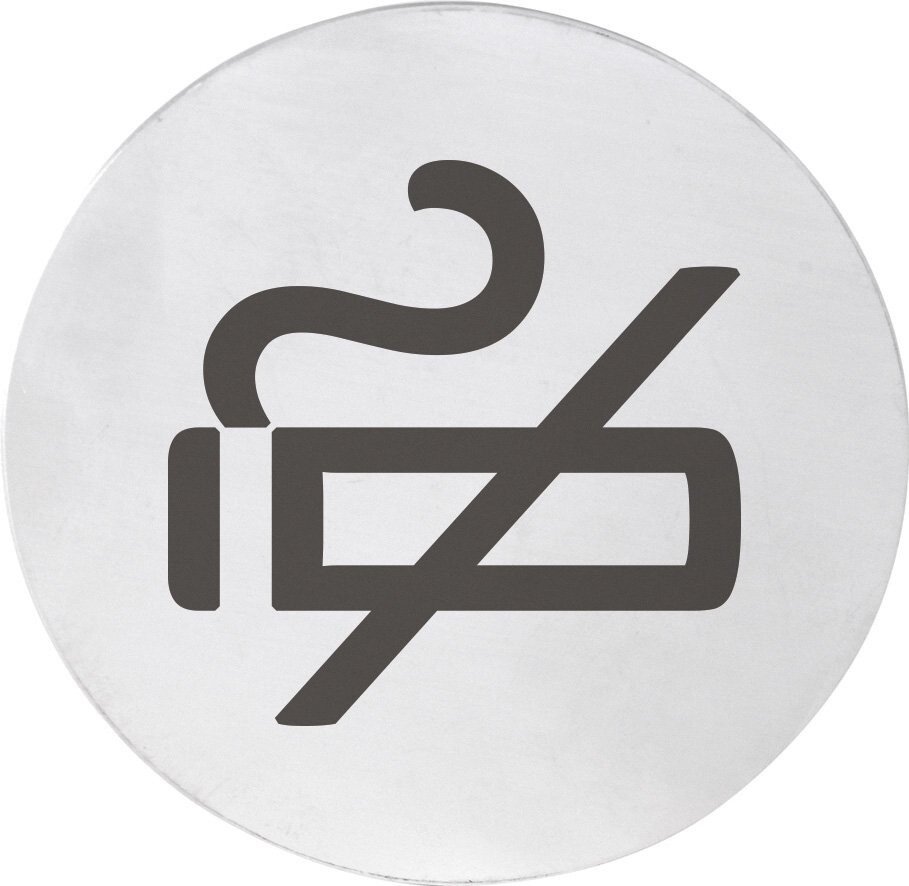 Sapho Cedule kouření zakázáno 75x75x2mm, nerez mat