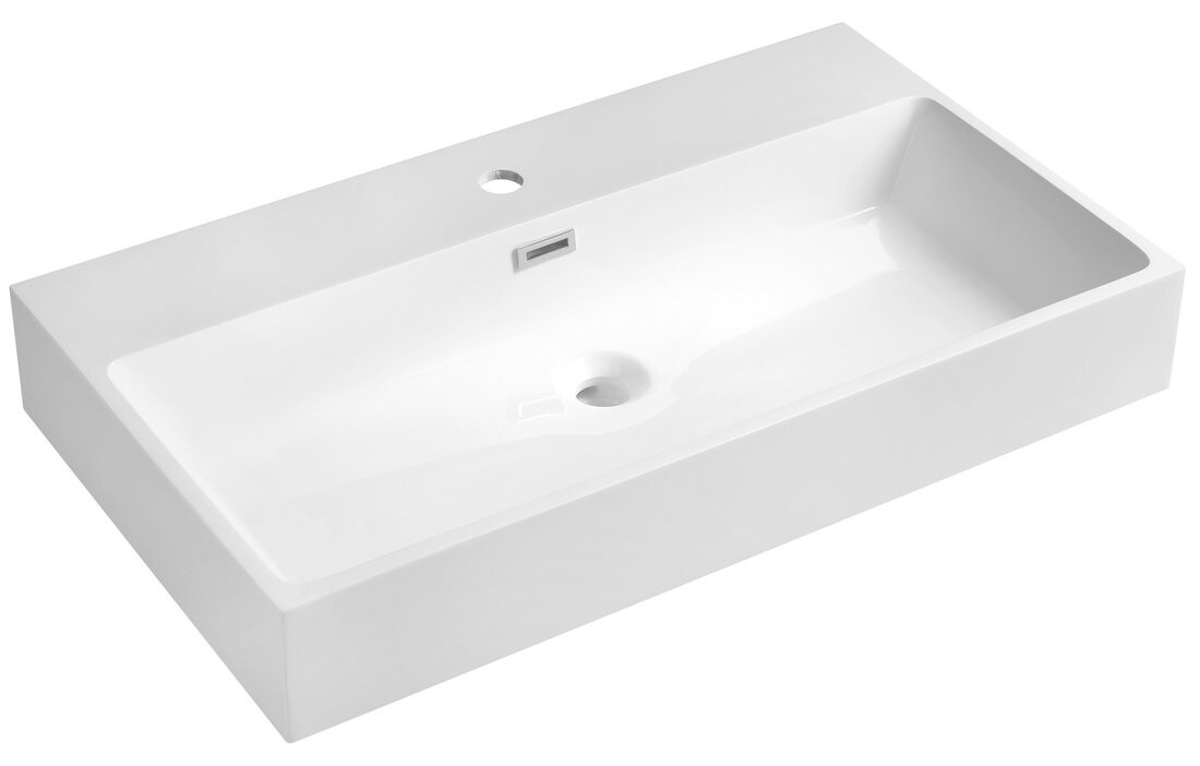 Sapho AQUATIC umyvadlo, litý mramor, 80x46cm, bílá