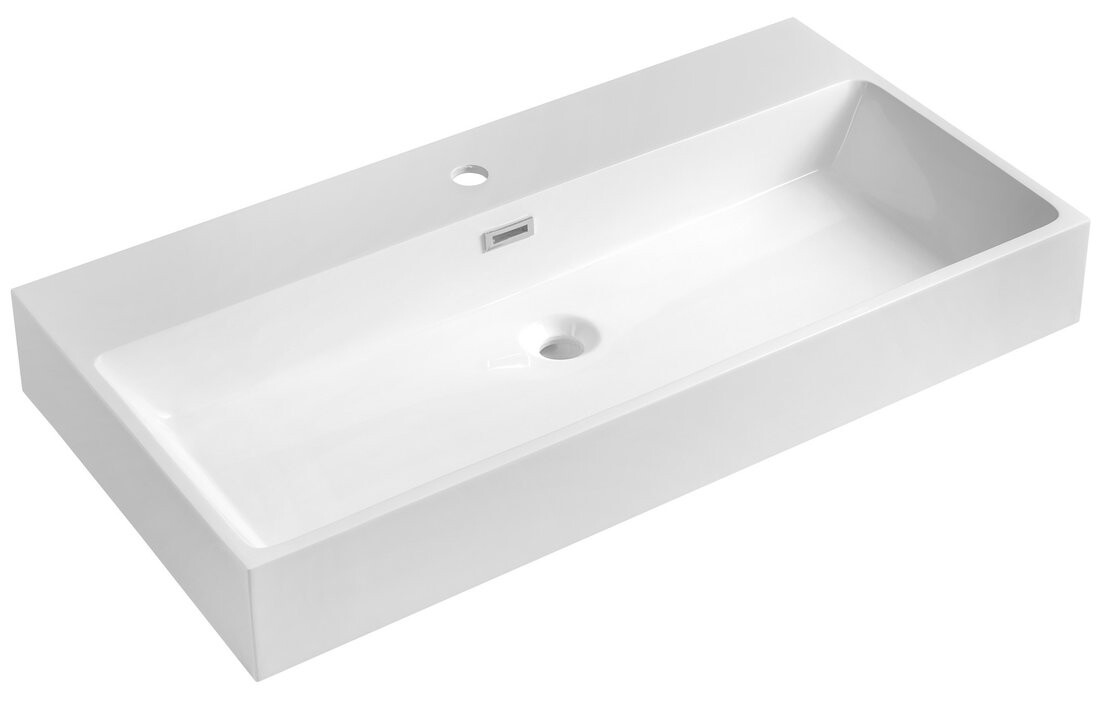Sapho AQUATIC umyvadlo, litý mramor, 90x46cm, bílá