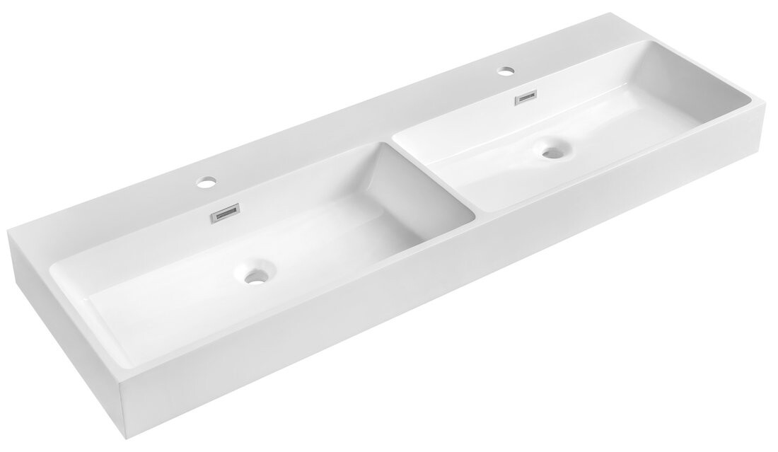 Sapho AQUATIC umyvadlo, litý mramor, 140x46cm, bílá