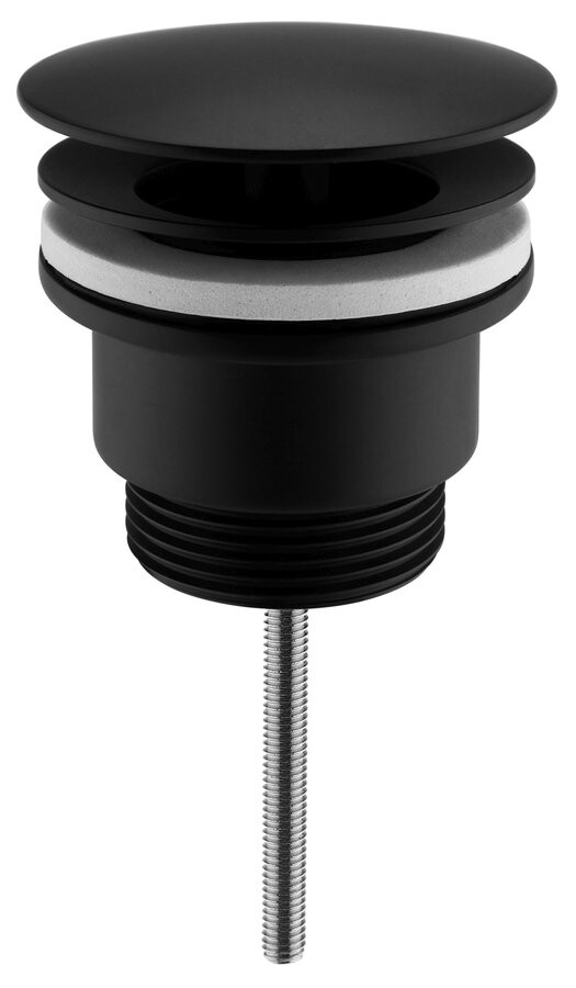 Sapho Umyvadlová výpust 5/4“, neuzavíratelná, velká zátka, 5-65mm, černá mat