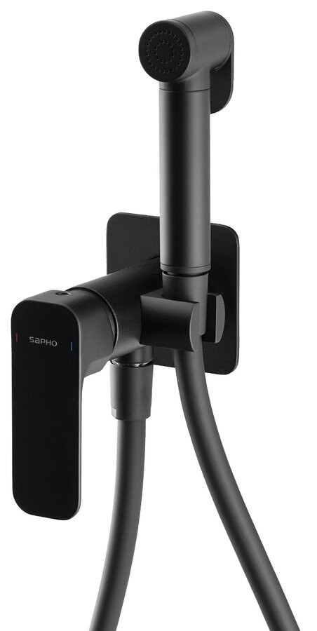 Sapho SPY podomítková bidetová baterie se Stop sprškou, černá mat