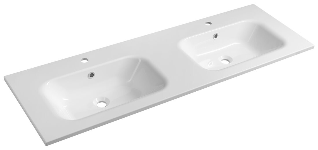 Sapho SIDRA dvojumyvadlo, litý mramor, 141x46cm, bílá