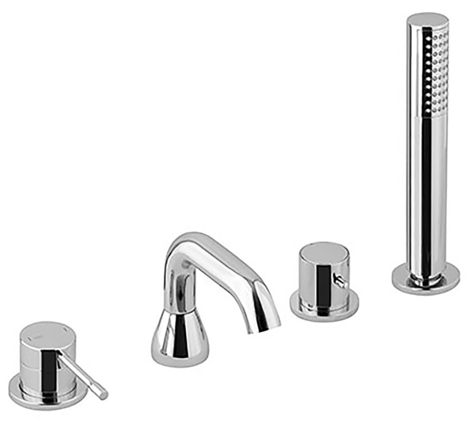Sapho BLUE čtyřprvková baterie na okraj vany, chrom
