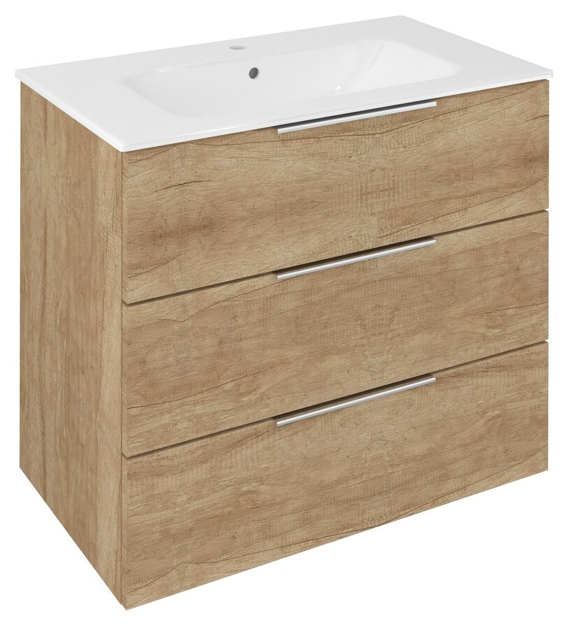Sapho CIRASA umyvadlová skříňka 79,8x75x46cm, 3x zásuvka, dub Alabama