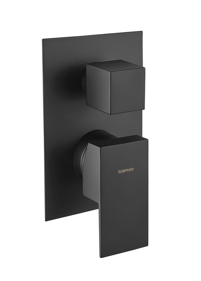 Sapho SPECTRE podomítková sprchová baterie, 3 výstupy, černá mat