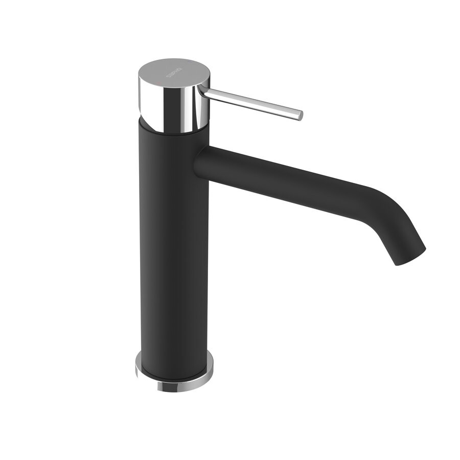 Sapho ULTRAMIX stojánková umyvadlová baterie střední, černá mat/chrom