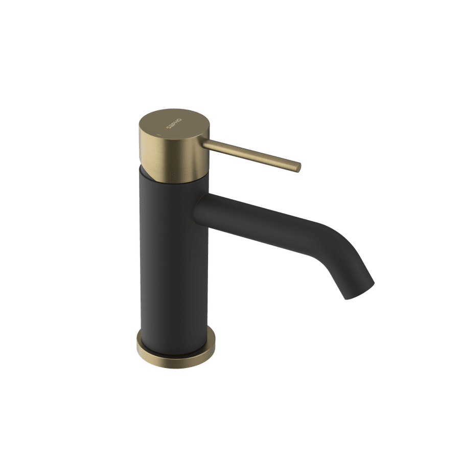Sapho ULTRAMIX stojánková umyvadlová baterie, černá mat/zlato mat