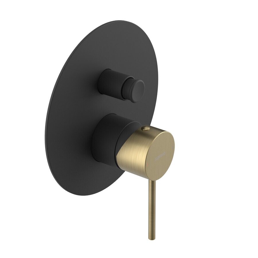 Sapho ULTRAMIX podomítková sprchová baterie, 2 výstupy, černá mat/zlato mat