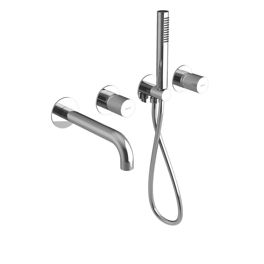Sapho ULTRATAP podomítková vanová baterie s hubicí a ruční sprchou, 2 výstupy, chrom
