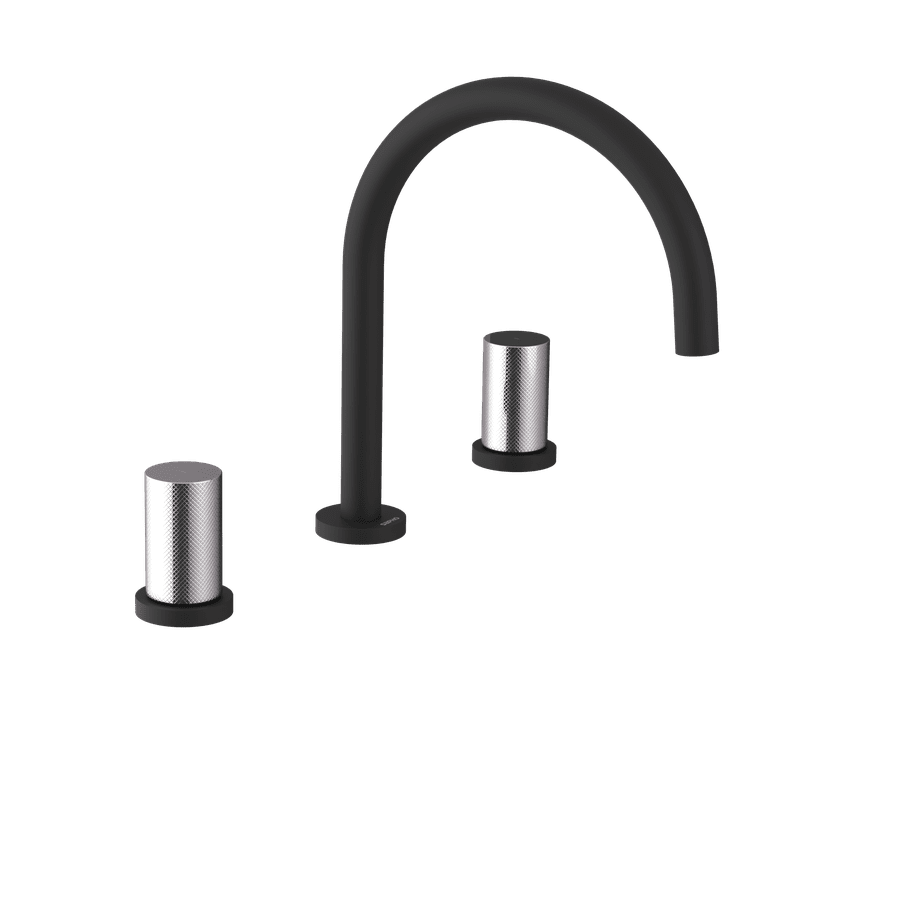 Sapho ULTRATAP tříprvková stojánková umyvadlová baterie, černá mat/chrom