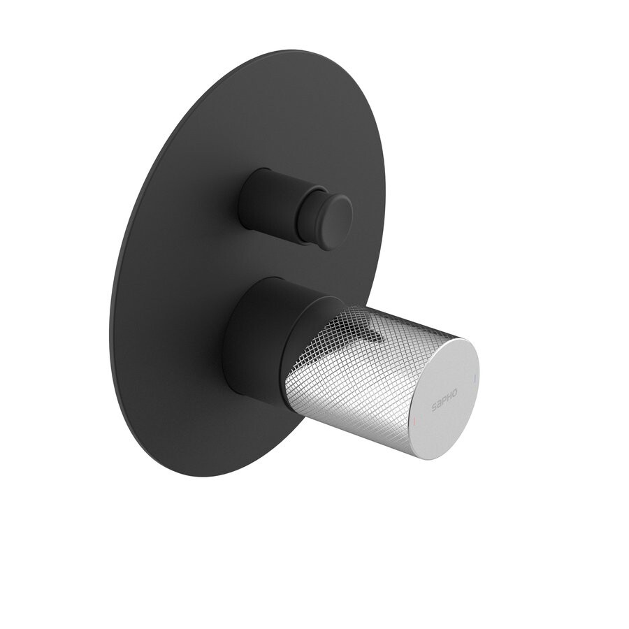 Sapho ULTRATAP podomítková sprchová baterie, 2 výstupy, černá mat/chrom