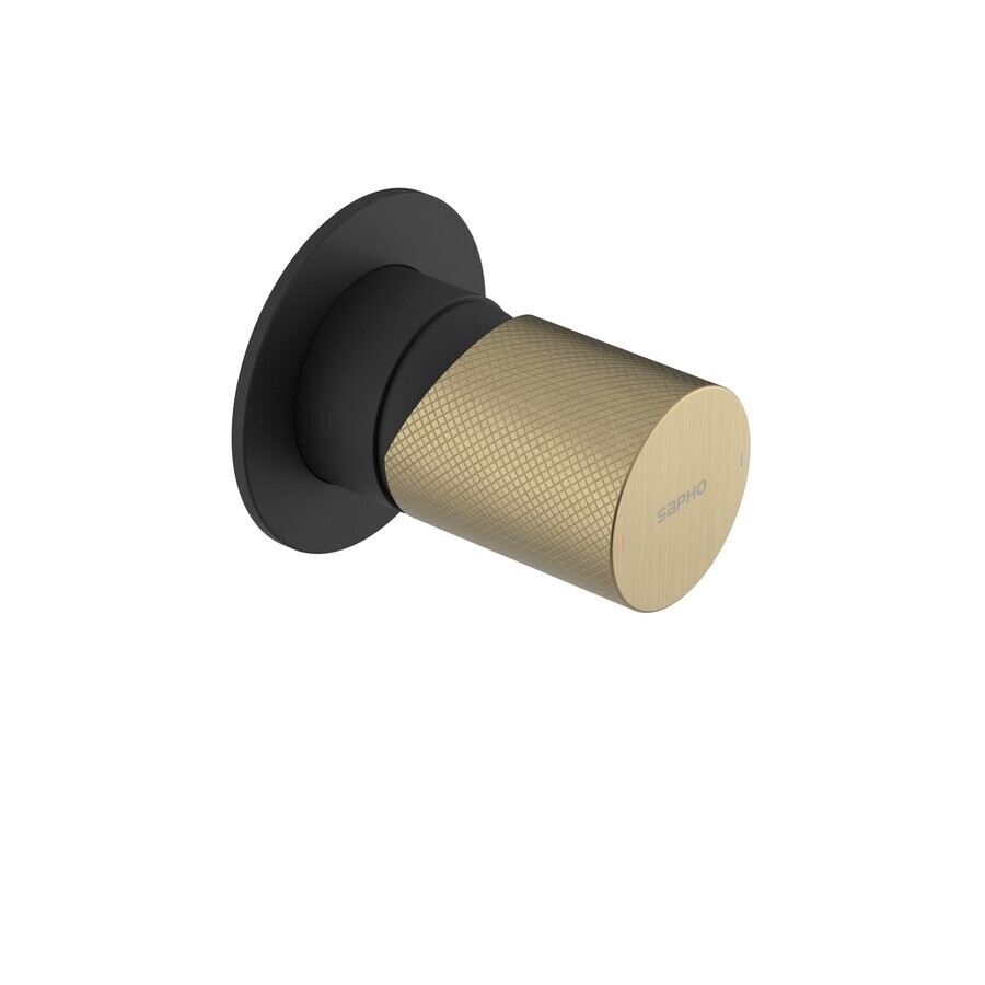 Sapho ULTRATAP podomítková sprchová baterie, 1 výstup, černá mat/zlato mat