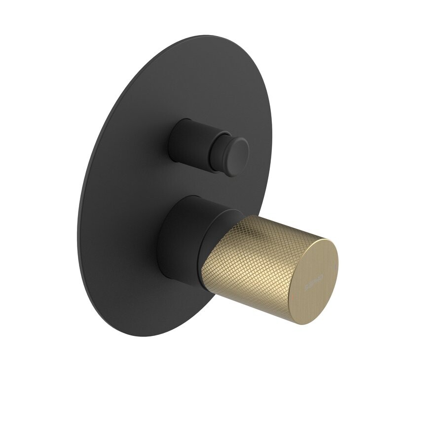 Sapho ULTRATAP podomítková sprchová baterie, 2 výstupy, černá mat/zlato mat