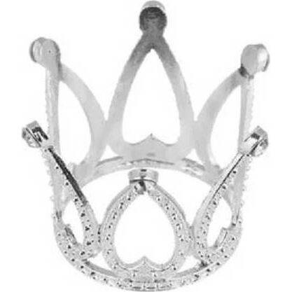 Nejedlá dekorace kovová Koruna stříbrná mini - dortis