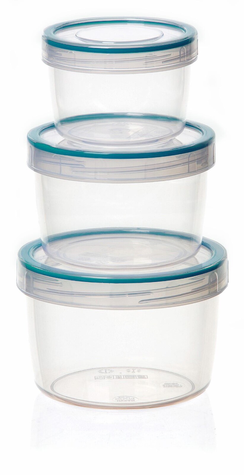 Banquet Sada plastových dóz JANICE - kulaté, 250 ml, 500 ml, 700 ml, sada 3 ks