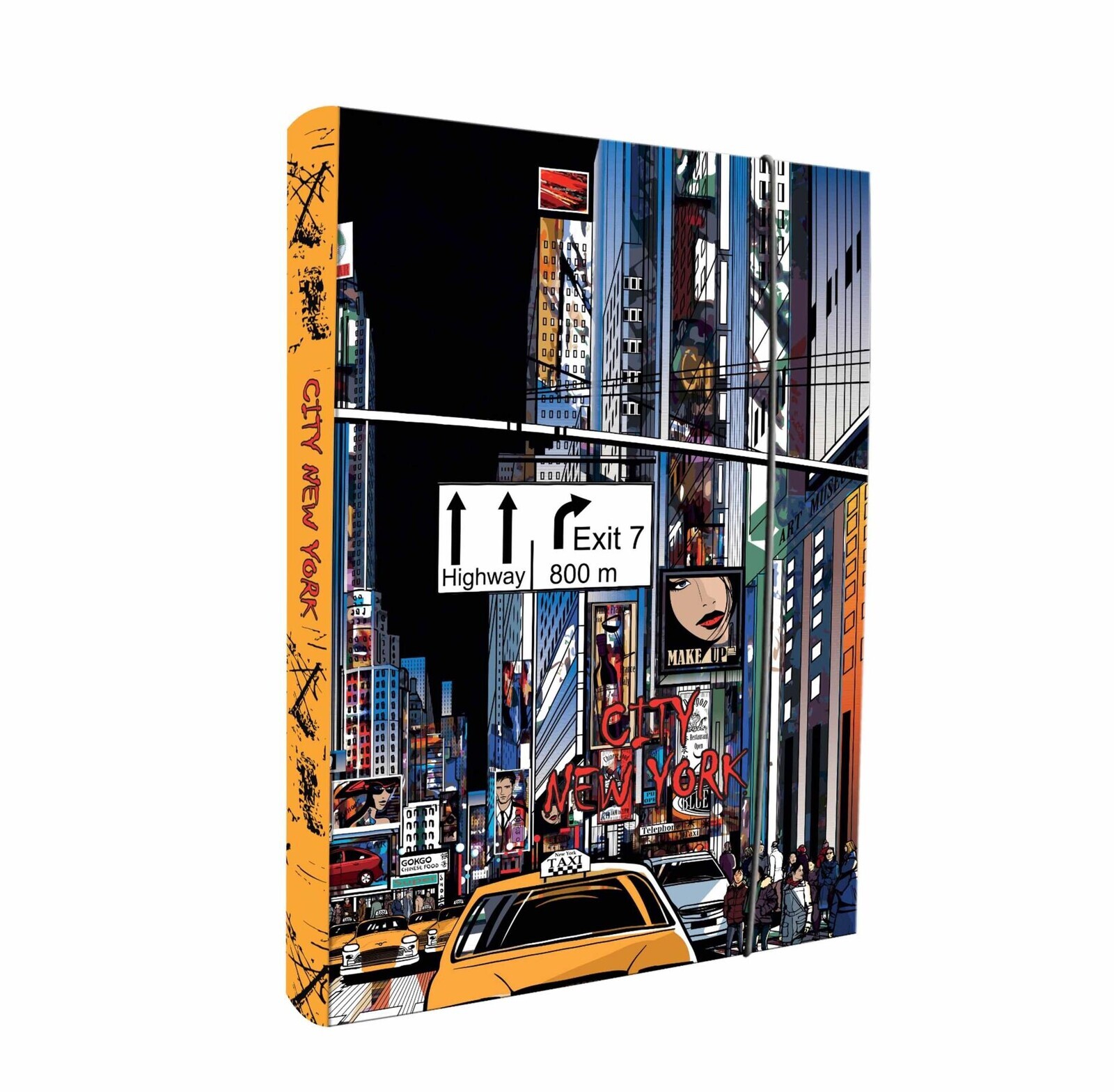 Concorde Box na sešity A4 - s gumou, motiv NEY YORK