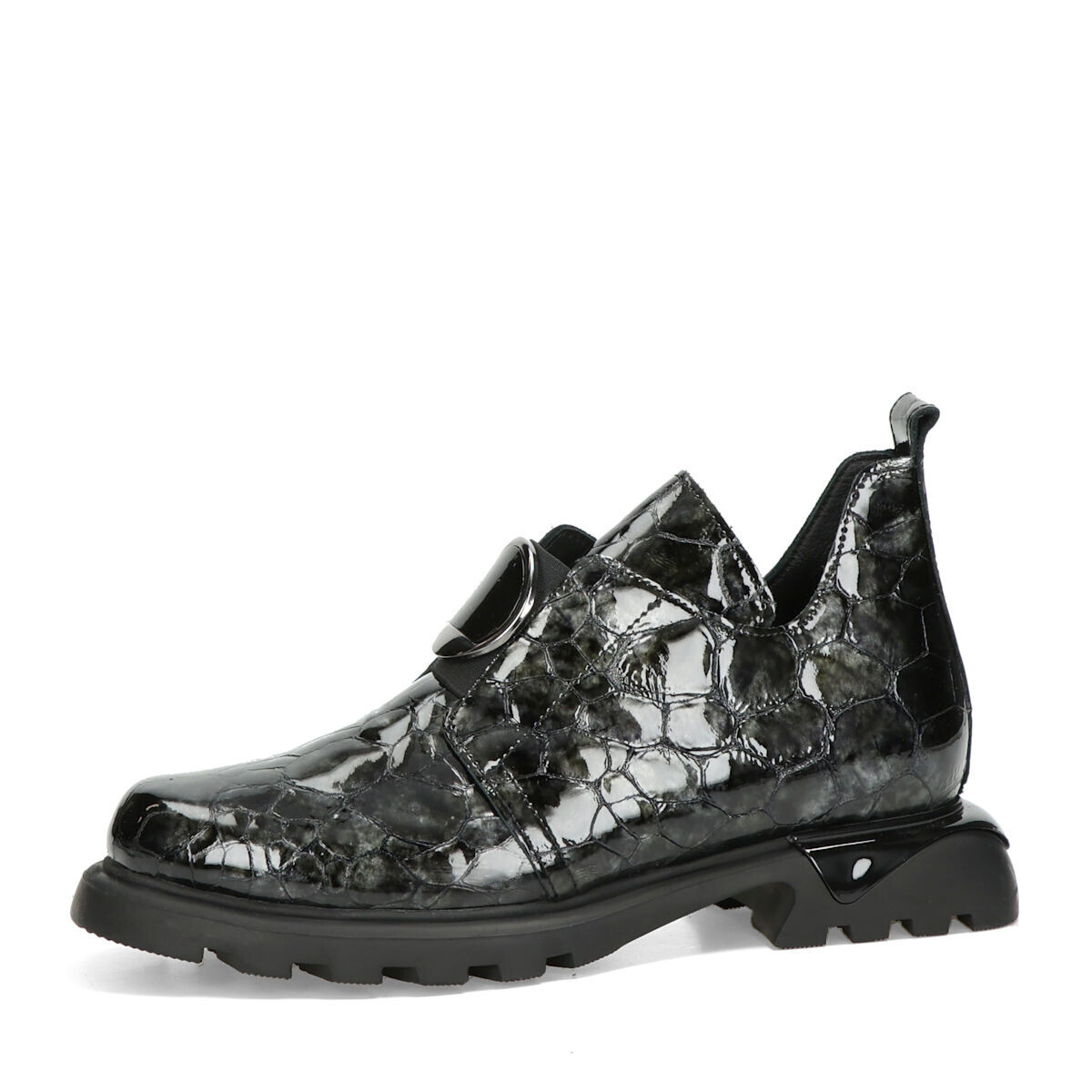 ETIMEĒ dámské kožené polobotky - tmavošedé - 36