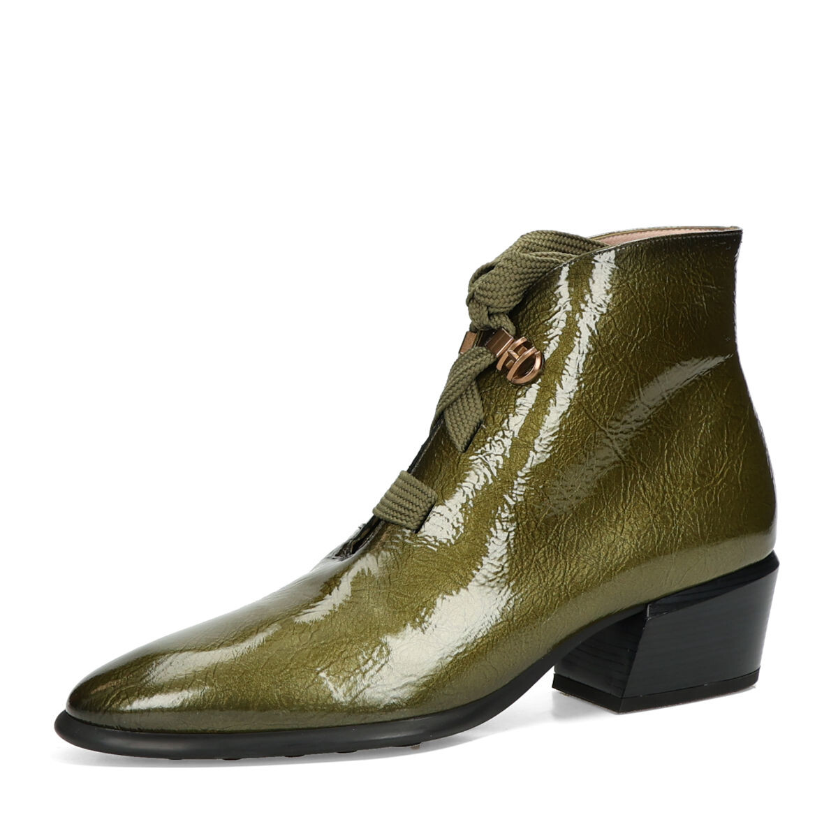 Hispanitas dámské kožené kotníkové boty - olivové - 36
