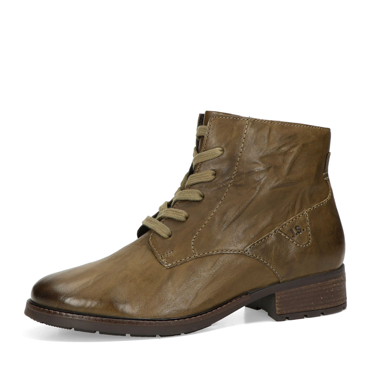 Josef Seibel dámské kožené kotníkové kozačky - olivové - 37