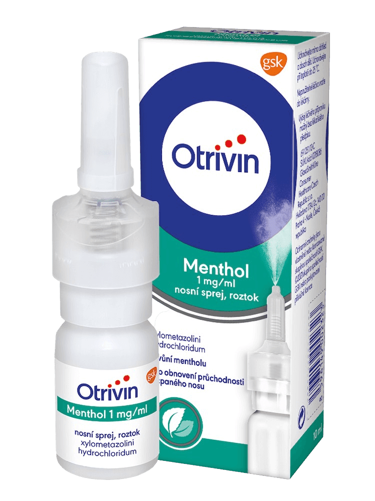 OTRIVIN Menthol 1mg/ml nosní sprej při léčbě ucpaného nosu 10 ml