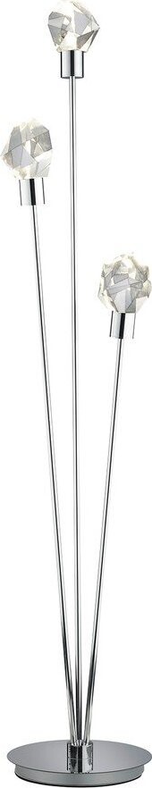 LED stojací lampa ve stříbrné barvě se skleněným stínidlem (výška 150 cm) Verano – Trio Select