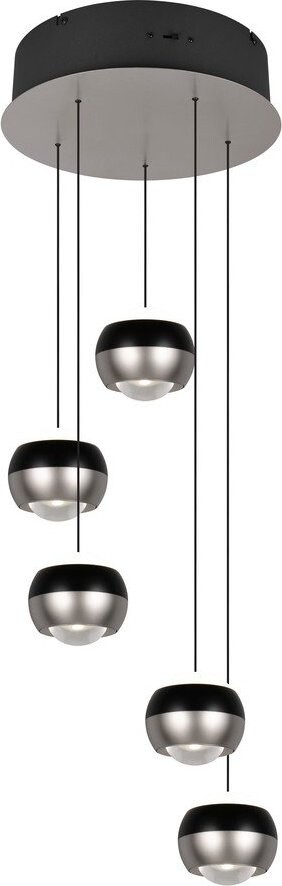 Černé/ve stříbrné barvě LED závěsné svítidlo ø 30 cm Orbit – Trio Select
