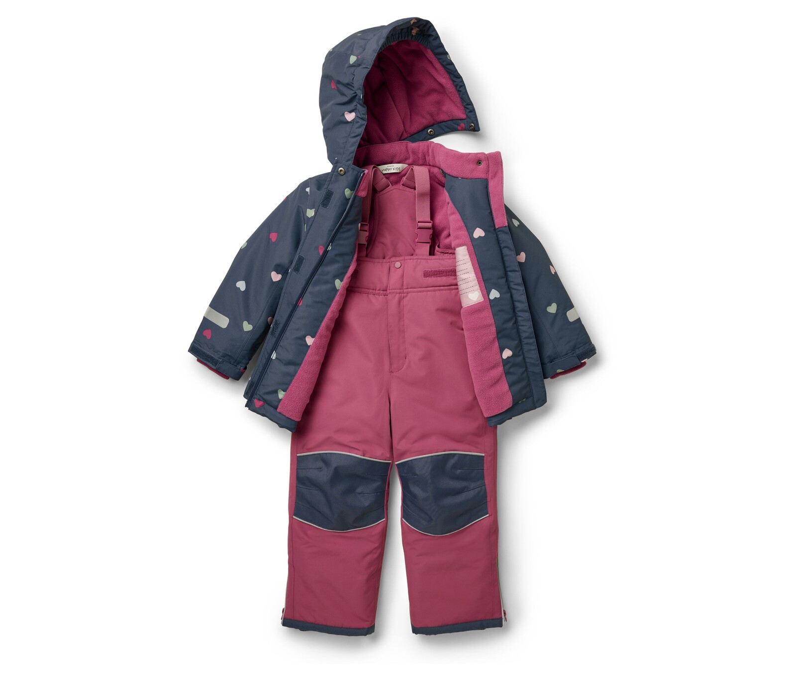 Tchibo - 2dílná dětská zimní kombinéza - pro dívky - vel. 86/92 - barva: modrá/s potiskem