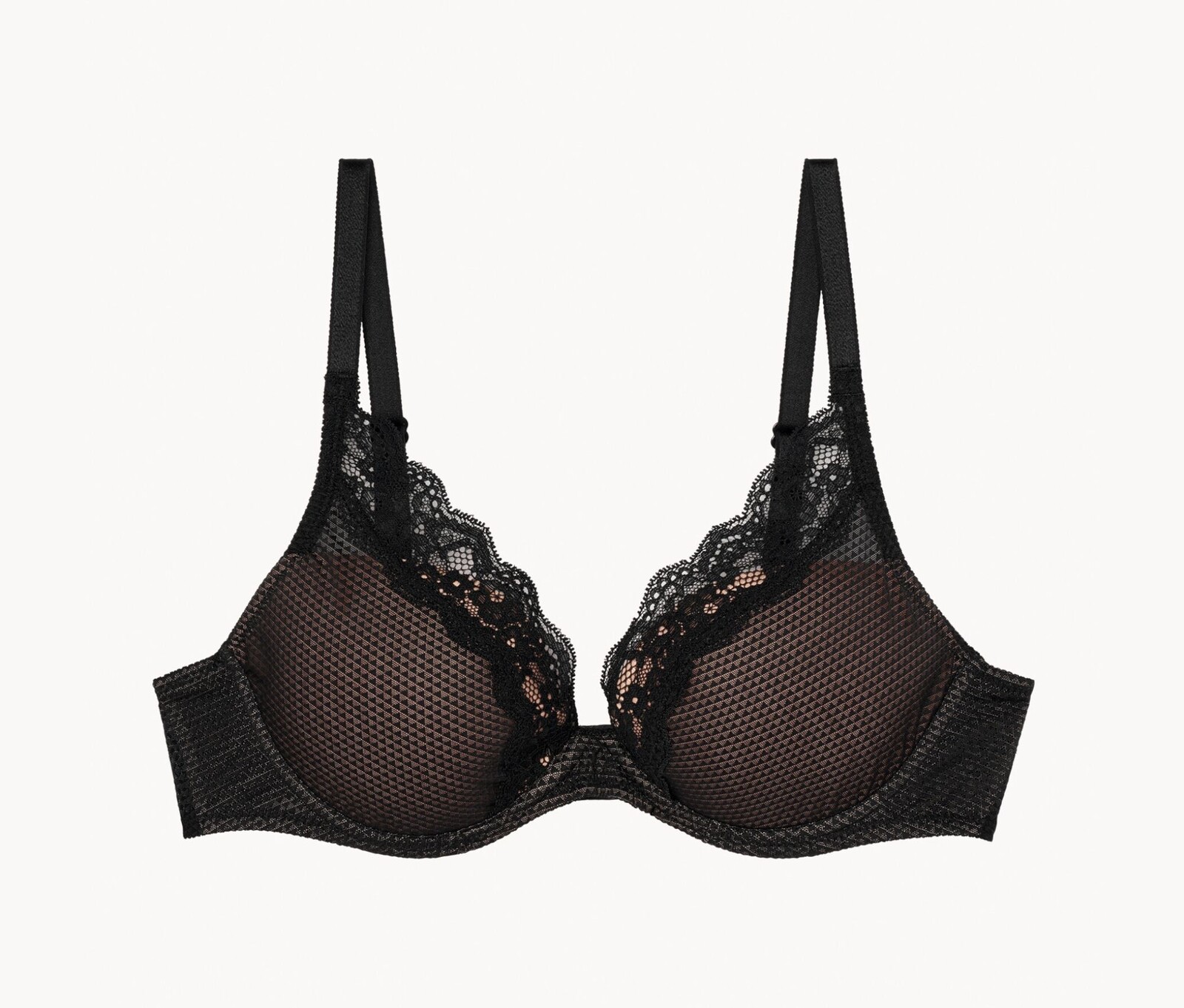 Vyztužená podprsenka s nízkým středem Passionata »Brooklyn« - pro ženy - vel. 75B - barva: černá