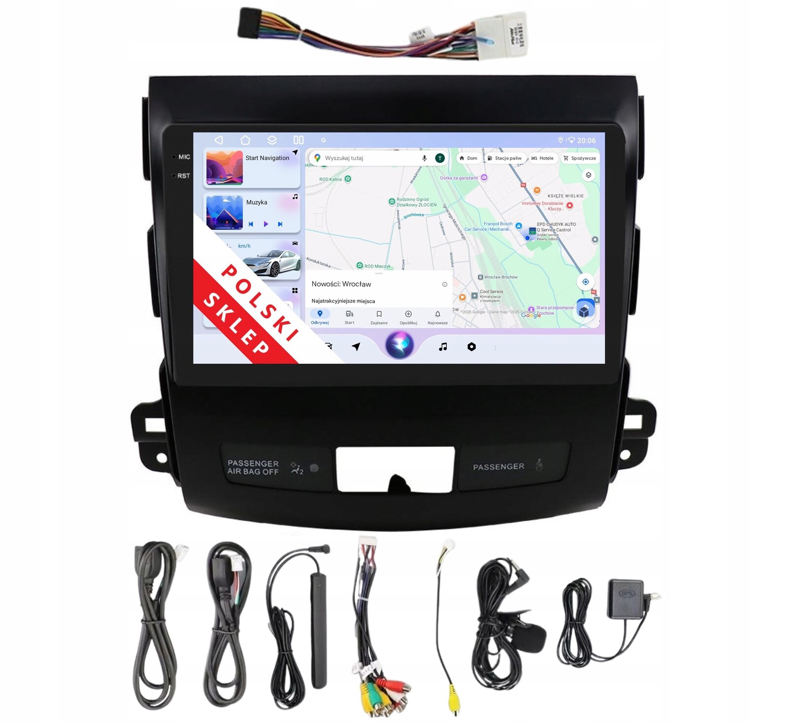 Rádio Android Mitsubishi Outlander II Citroen C-crosser 6GB Dsp Carplay Lte
