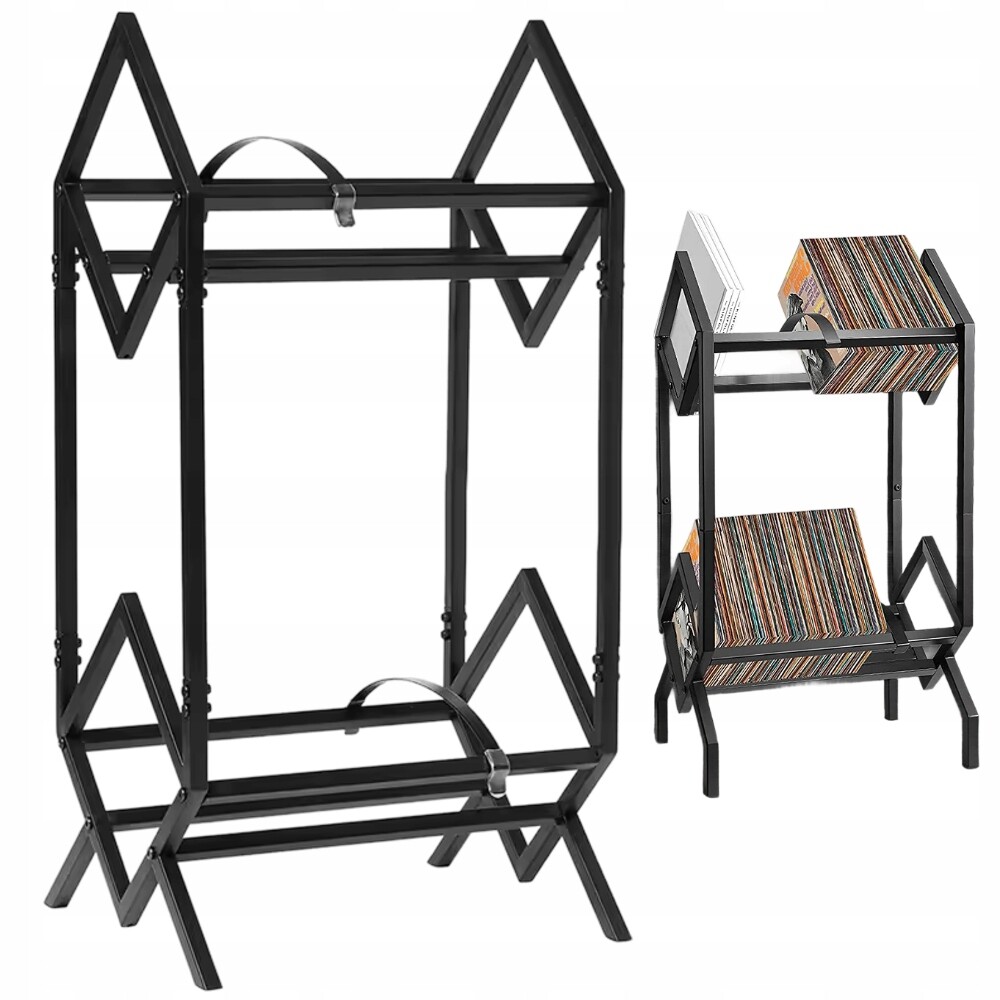 Stojan Na Vinyly Gramofonové CD Knihy Organizér Regál 2 Úrovně