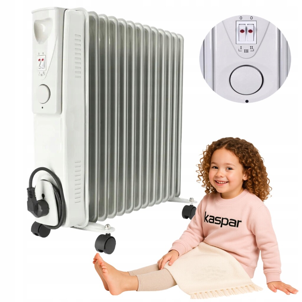 Elektrický Olejový Radiátor 13 Žeber 2500WATT Termostat