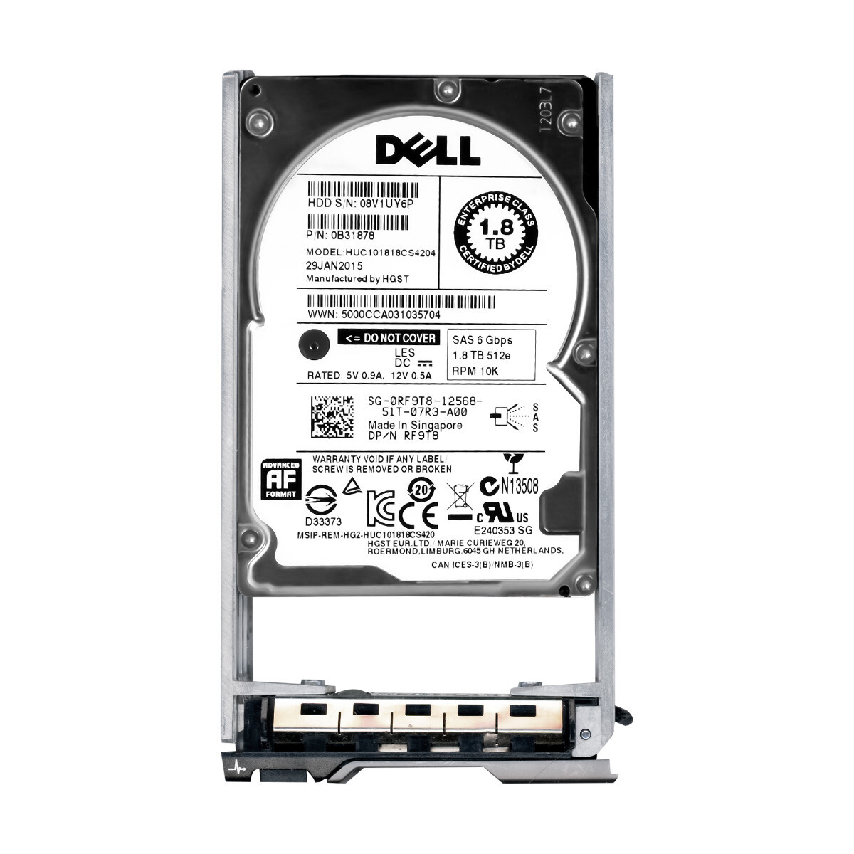 Dell 0RF9T8 1.8TB 10K 128MB SAS-2 2.5'' HUC101818CS4204