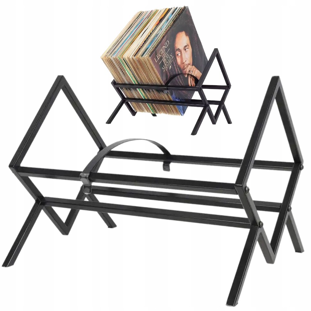 Stojan Na Vinyly Segregátor Na Gramofonové Desky CD Organizér Regál Černý