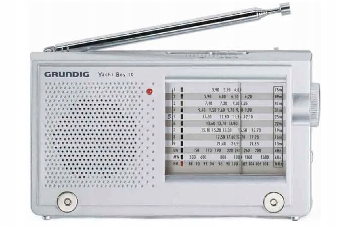 malé rádio WR5401 Yacht Grundig cestovní radiopřijímač Fm, Mw, Lw, 9xSW