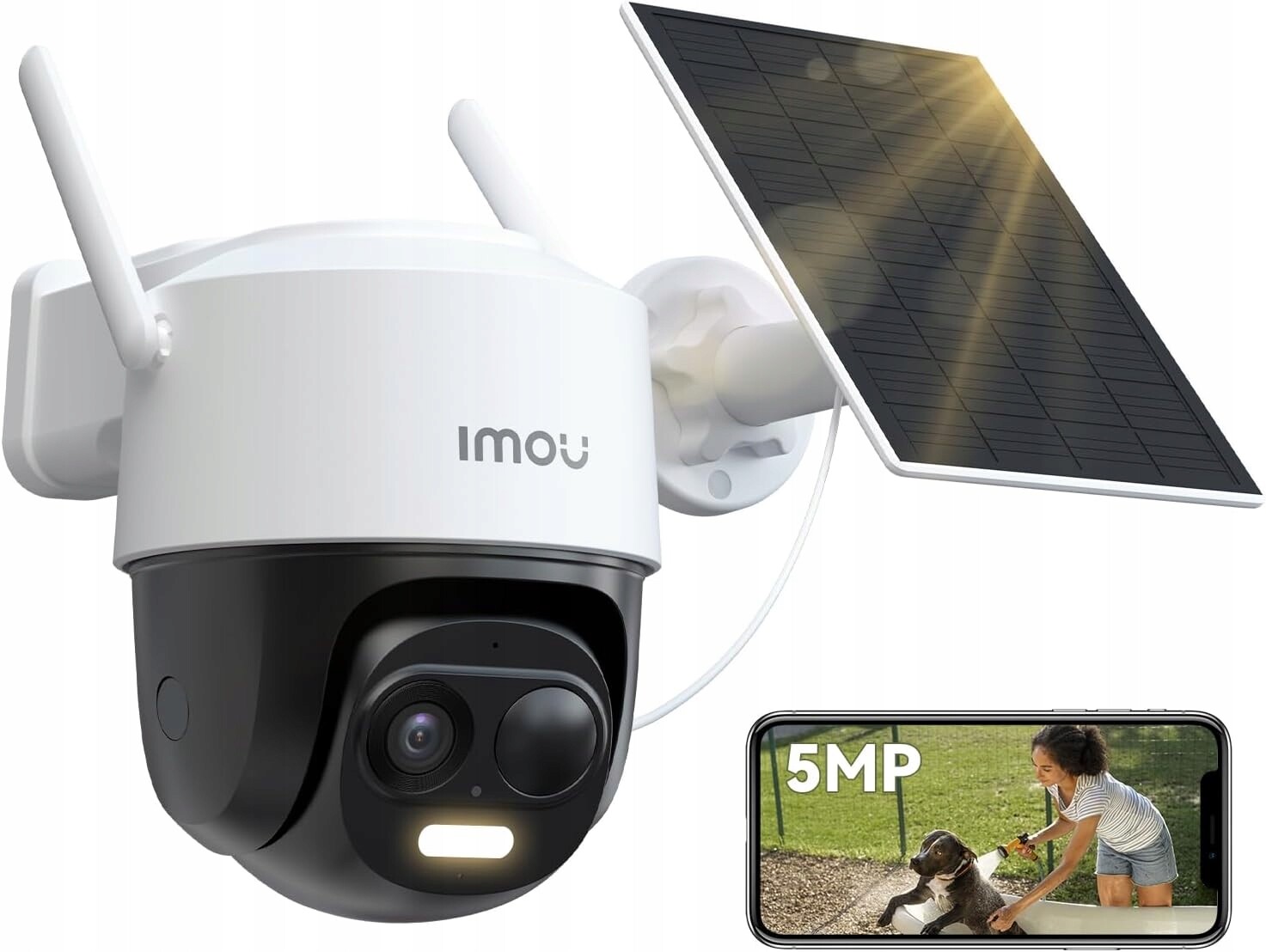 Wifi Kamera Imou Cell Pt 2C 5MP Otočná 360° Solární IP66 Noc Barva Audio Ai