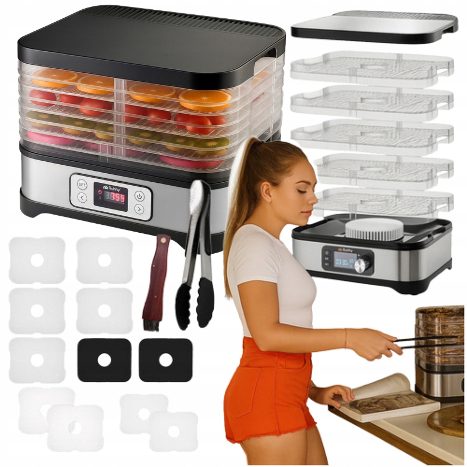 Velká Sušička na houby a ovoce Programátor 5 úrovní 400 W Ebook Zdarma