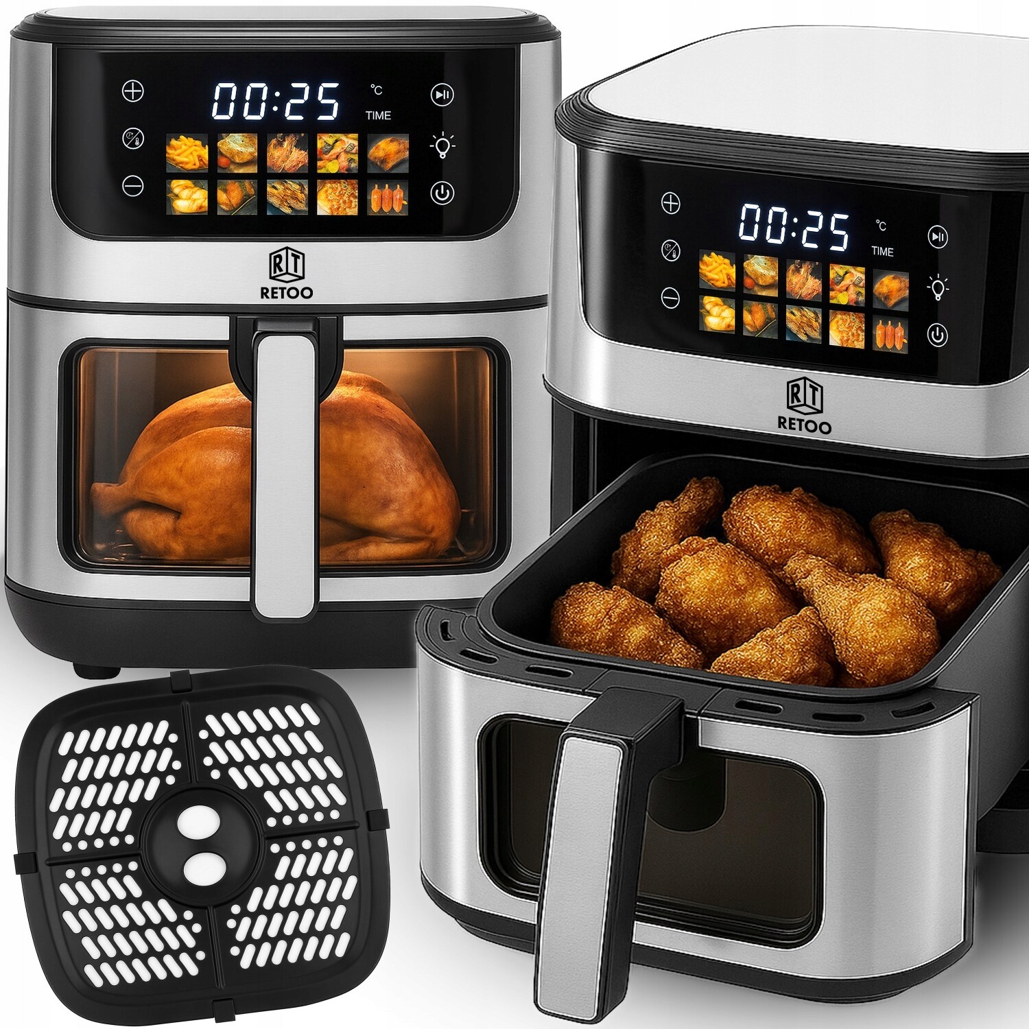 Fritéza Bez Tuku Velká 6,5 L Trouba 1800 W Air Fryer 10 Programů