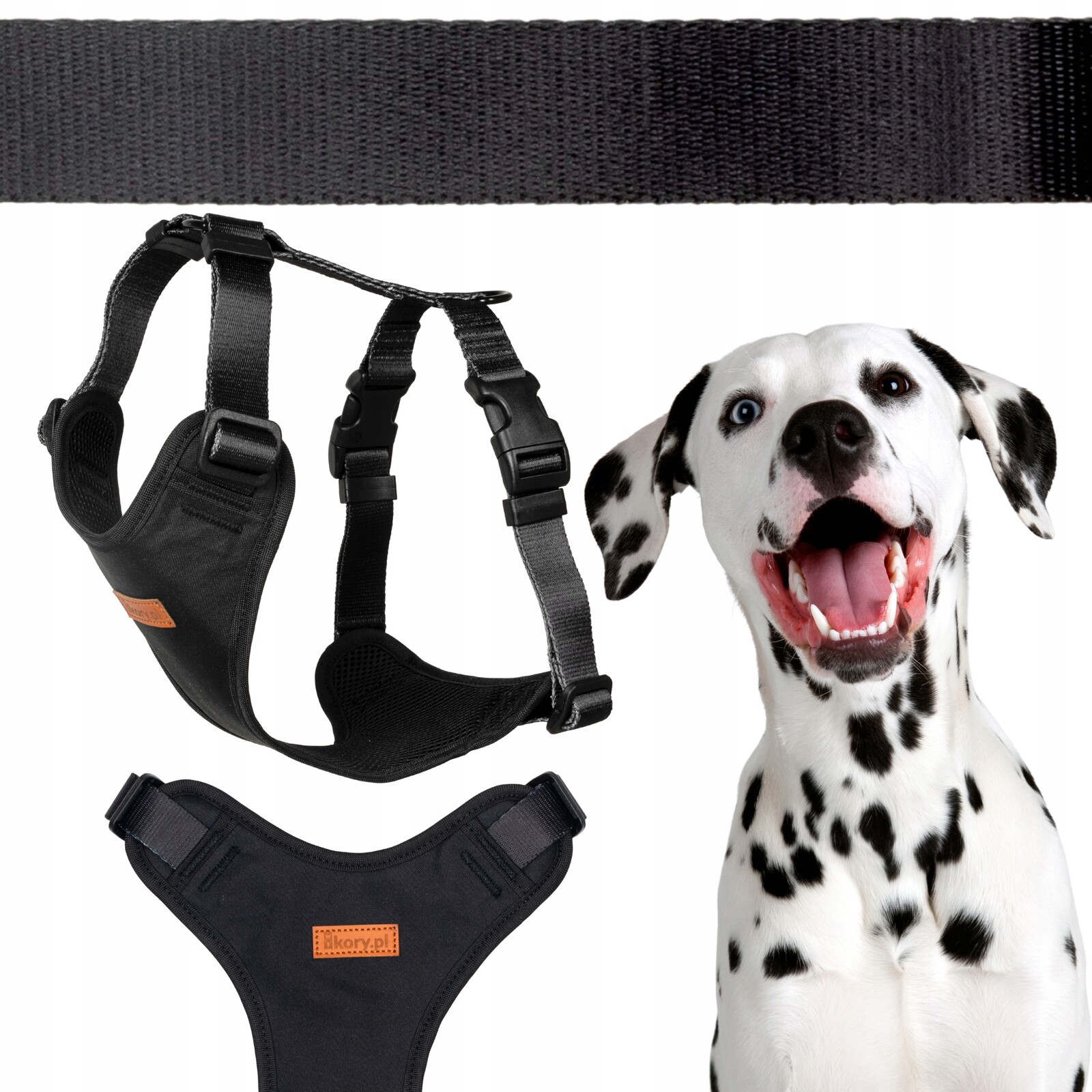 Regulovatelné beztlakové postroje pro středního psa Teriéra 20 mm Ukory Černé