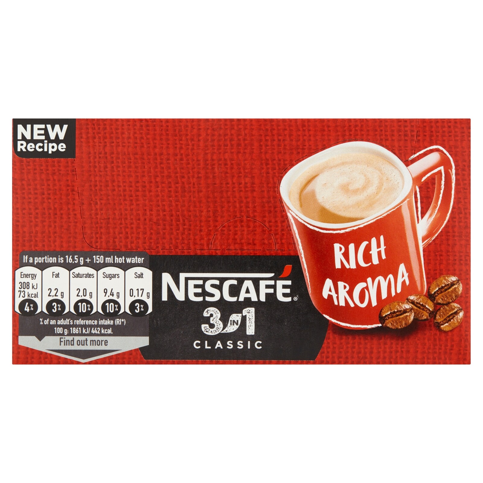 Rozpustný kávový nápoj Nescafé 3v1 Classic 28 x 16,5 g