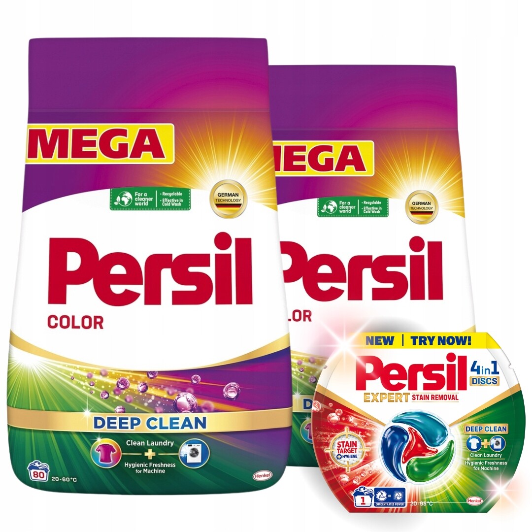 Persil Deep Clean Prací prášek Barva 2x4,4 kg 160 praní Dárek