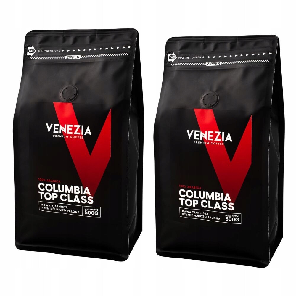 Káva zrnková Arabica čerstvě pražená Venezia Columbia Top Class 2x500 g 1 kg