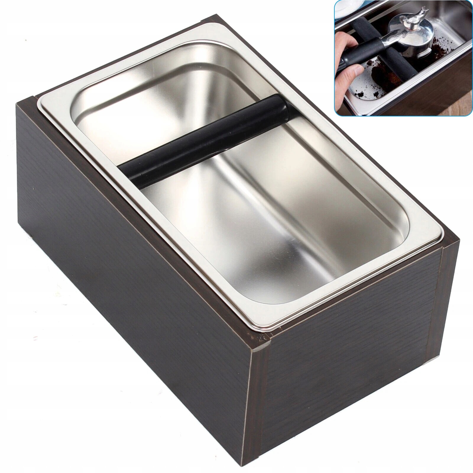 Nádoba Na Sedlinu Do Fusy Odrážeč Obdélník Nerezová Ocel Černá