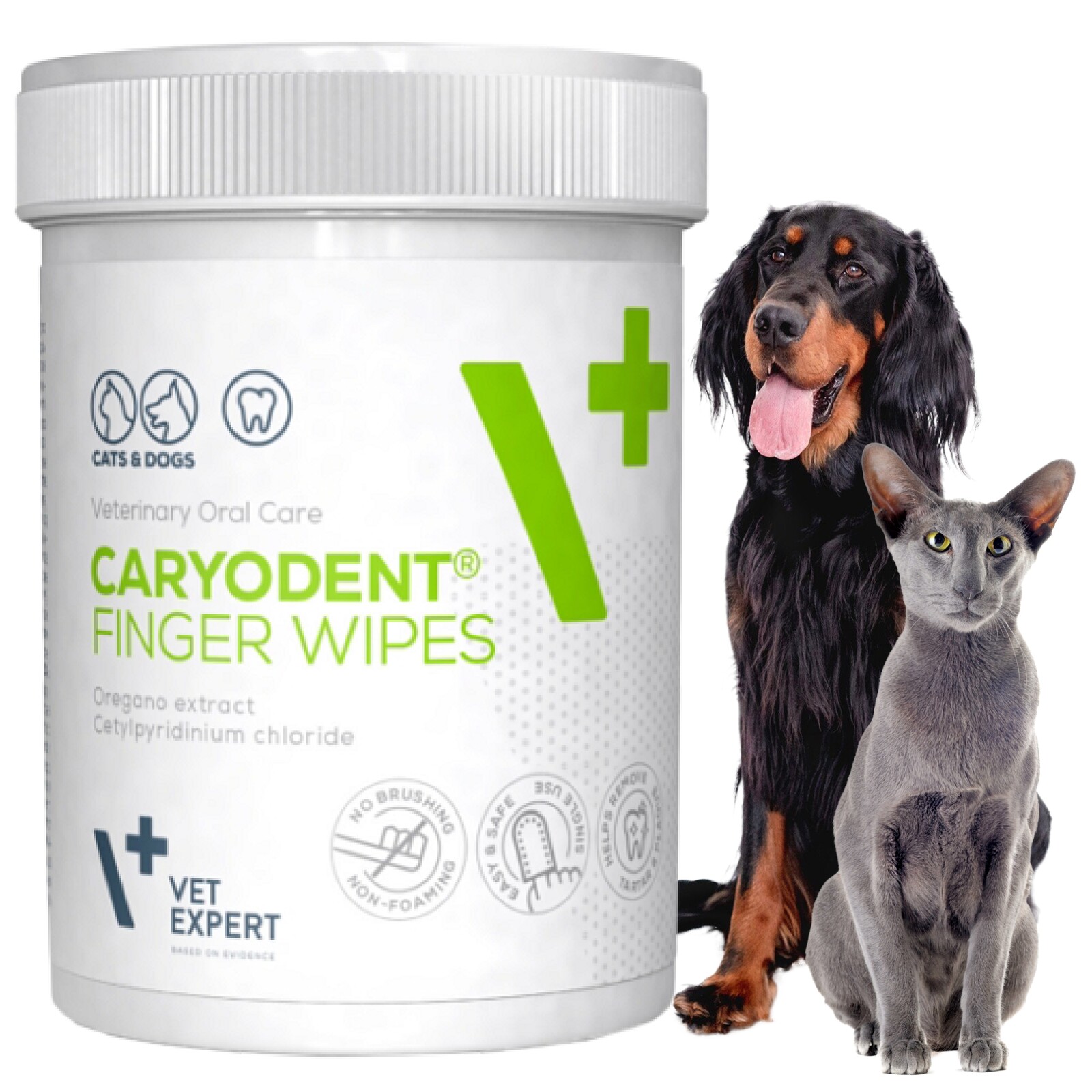 Caryodent Finger Wipes pro čištění zubů psa a kočky hygienické návleky