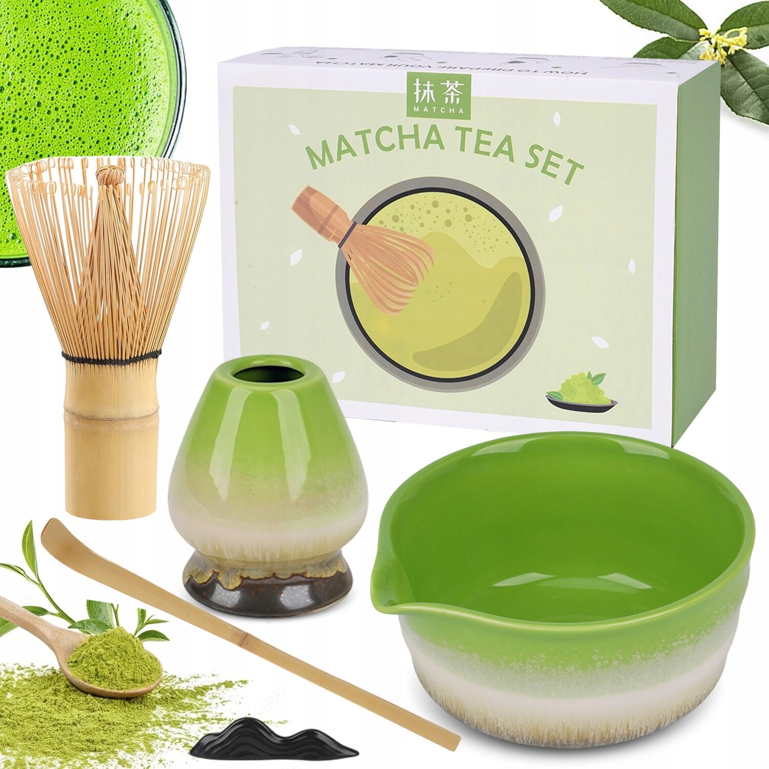 Bambusový Dárková Sada Na Čaj Matcha 6 Ks Ideální Dárek