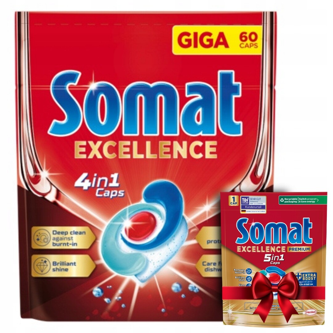 Somat Excellence tablety do myčky 4v1 60 ks Dárek