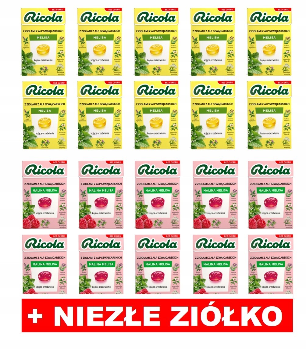 Ricola 20ks (10x Melisa 10x Malina) Dárek