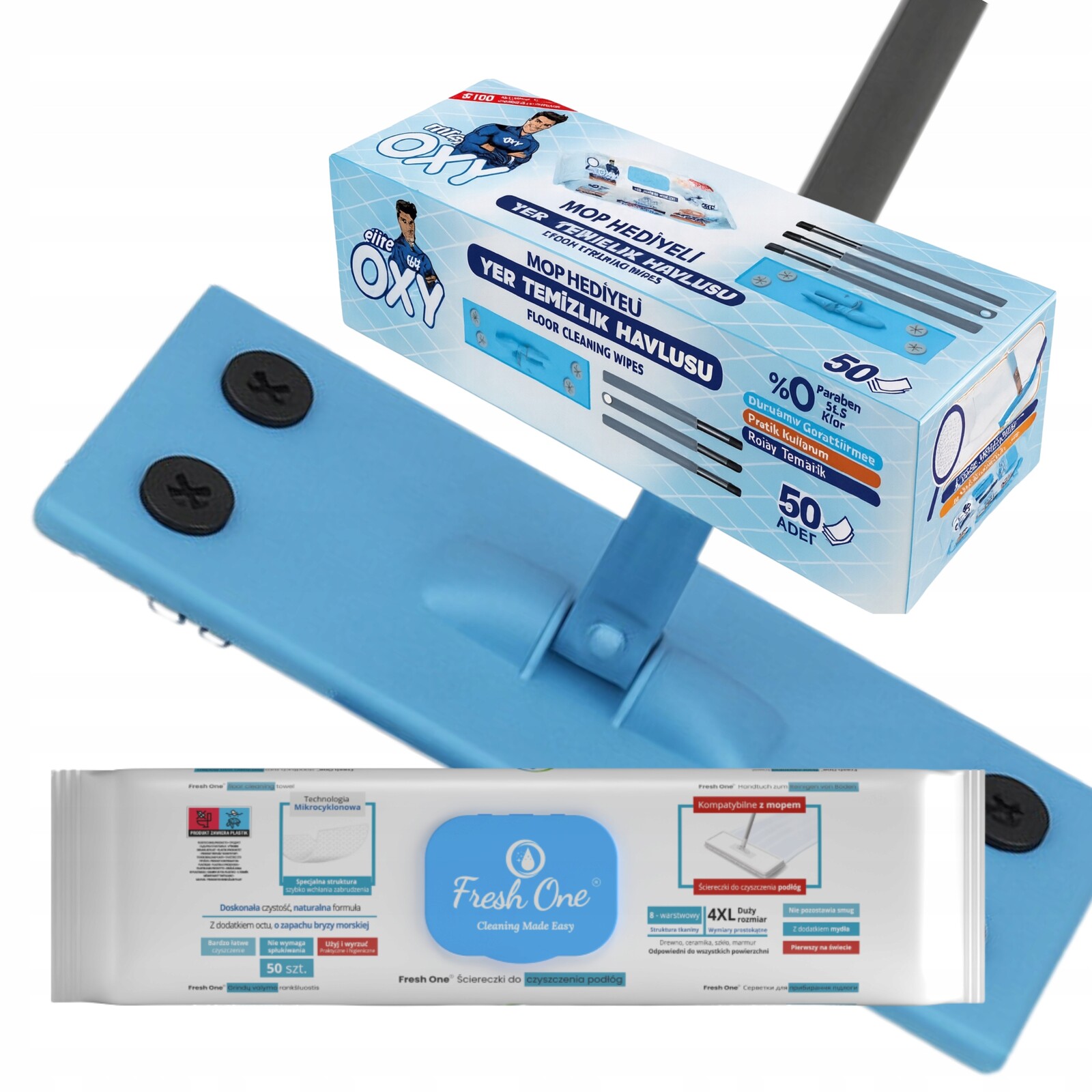 Kompletní sada pro úklid podlahy Mop Mr. Oxy 50 ks Fresh One 50 ks