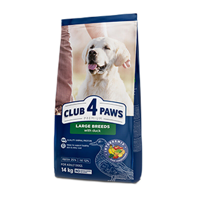 Club 4 Paws Adult Pro Velká Plemena S Kachnou 14 Kg